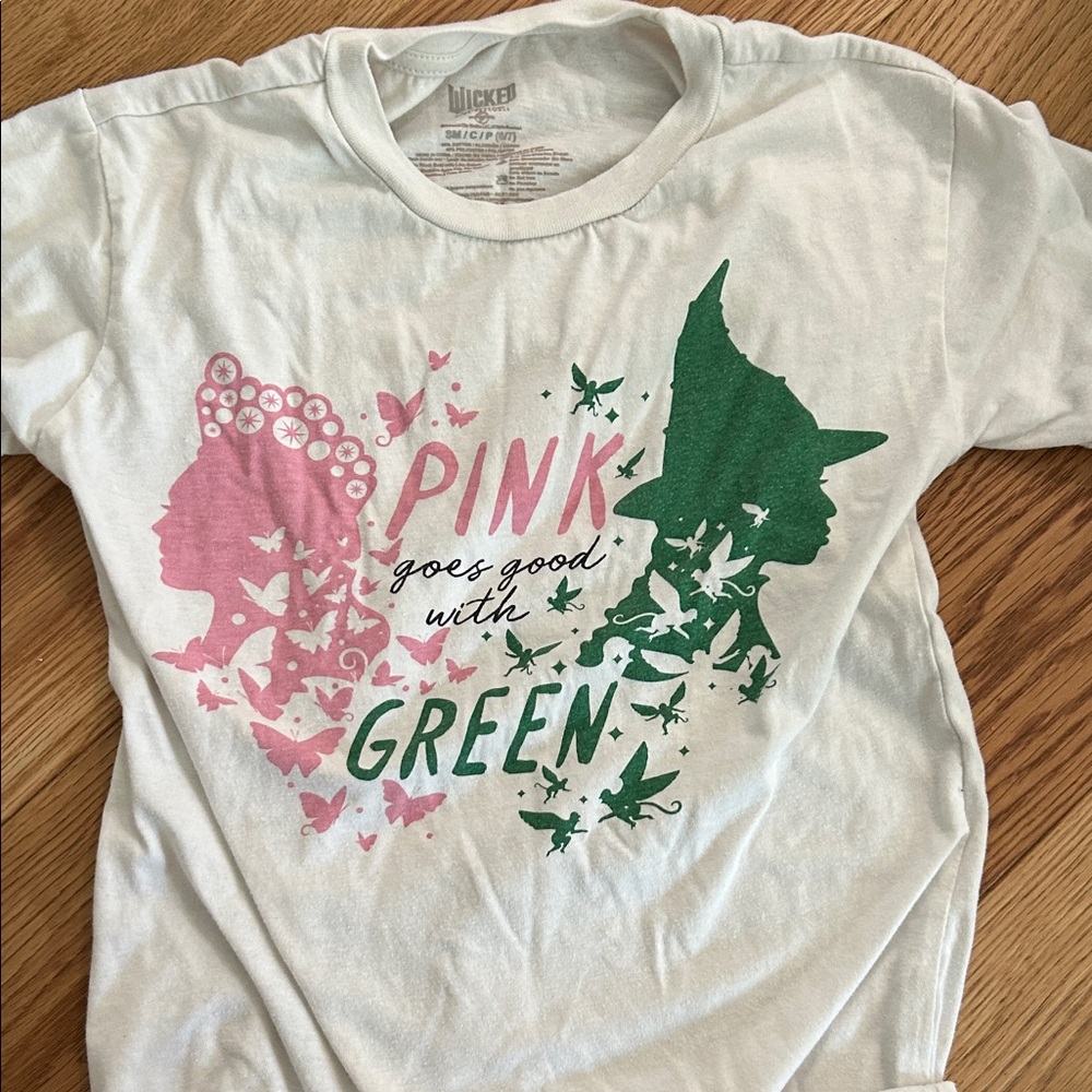 Pink & Green Graphic Kids Tee Small